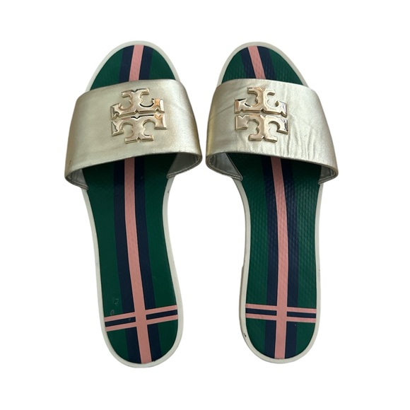 Tory Burch Logo Jelly Slide Sandals - Size 8 - Picture 3 of 5